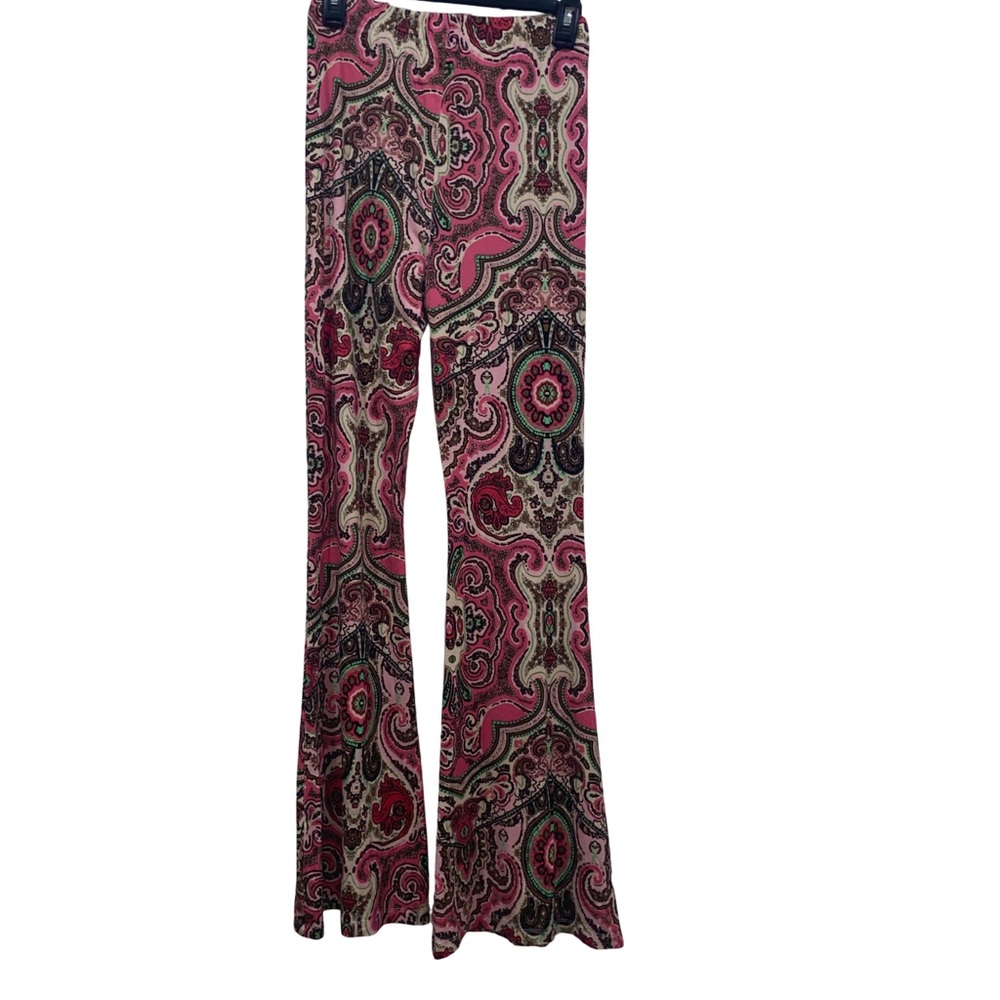 Free‎ people Chic Pink and Cream Flare Pants